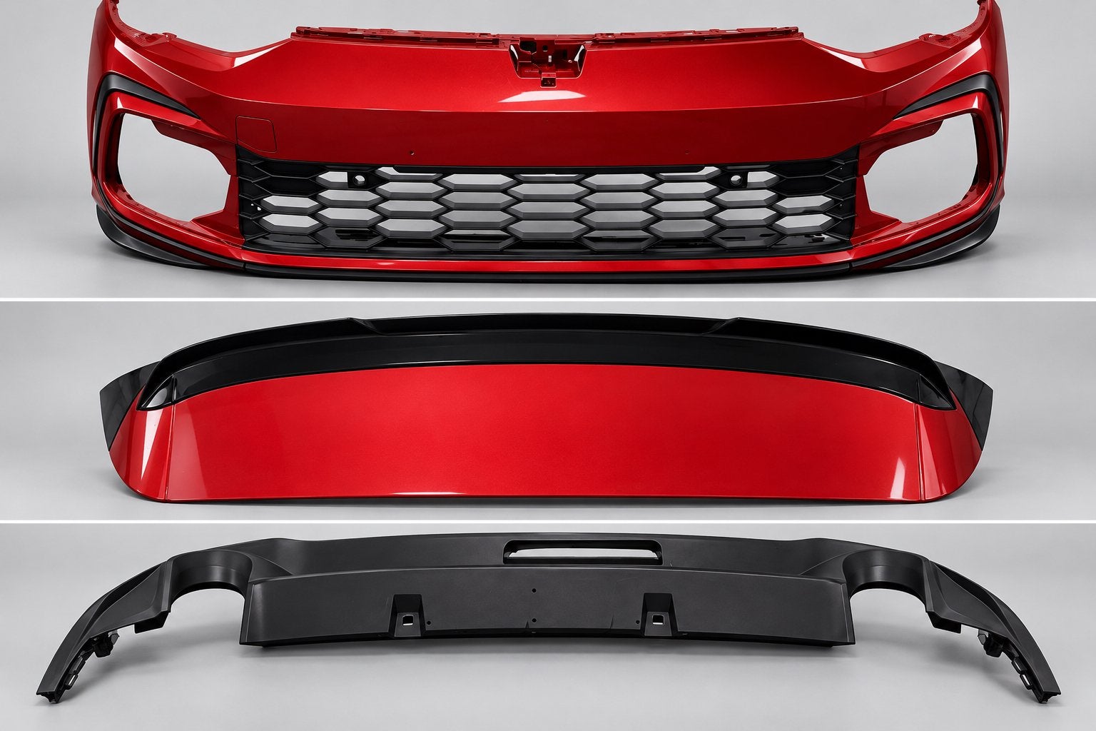 VW Golf 8 GTI voorbumper en  achterdiffuser + Maxton spoiler, Auto-onderdelen, Ophalen of Verzenden, Voor, Volkswagen, Bumper