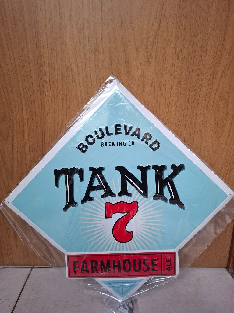 Origineel reclamebord Tank 7 bier (nieuw in originele verpak, Verzamelen, Ophalen of Verzenden, Nieuw, Reclamebord, Plaat of Schild