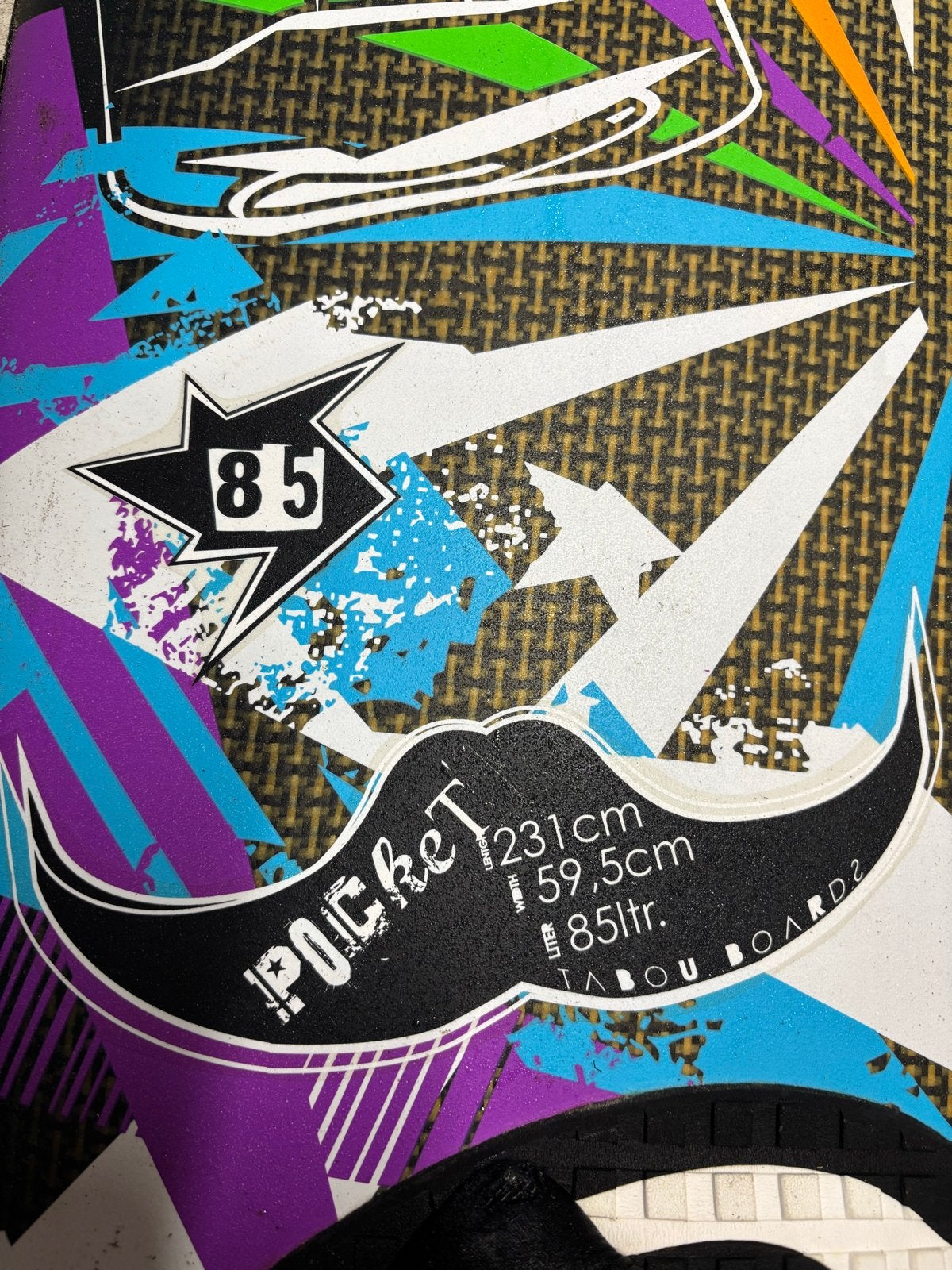Tabou Pocket Wave 85 Windsurfboard - Wave/Freestyle, Watersport en Boten, Ophalen, Gebruikt, Tabou, Minder dan 250 cm