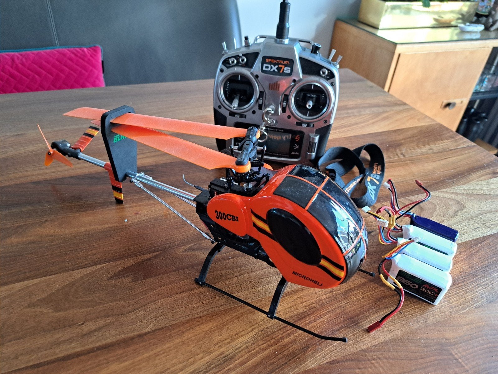 BLADE 230 + upgrades Microheli + Spektrum DX7S vliegklaar, Elektro, Gebruikt, RTF (Ready to Fly), Helikopter