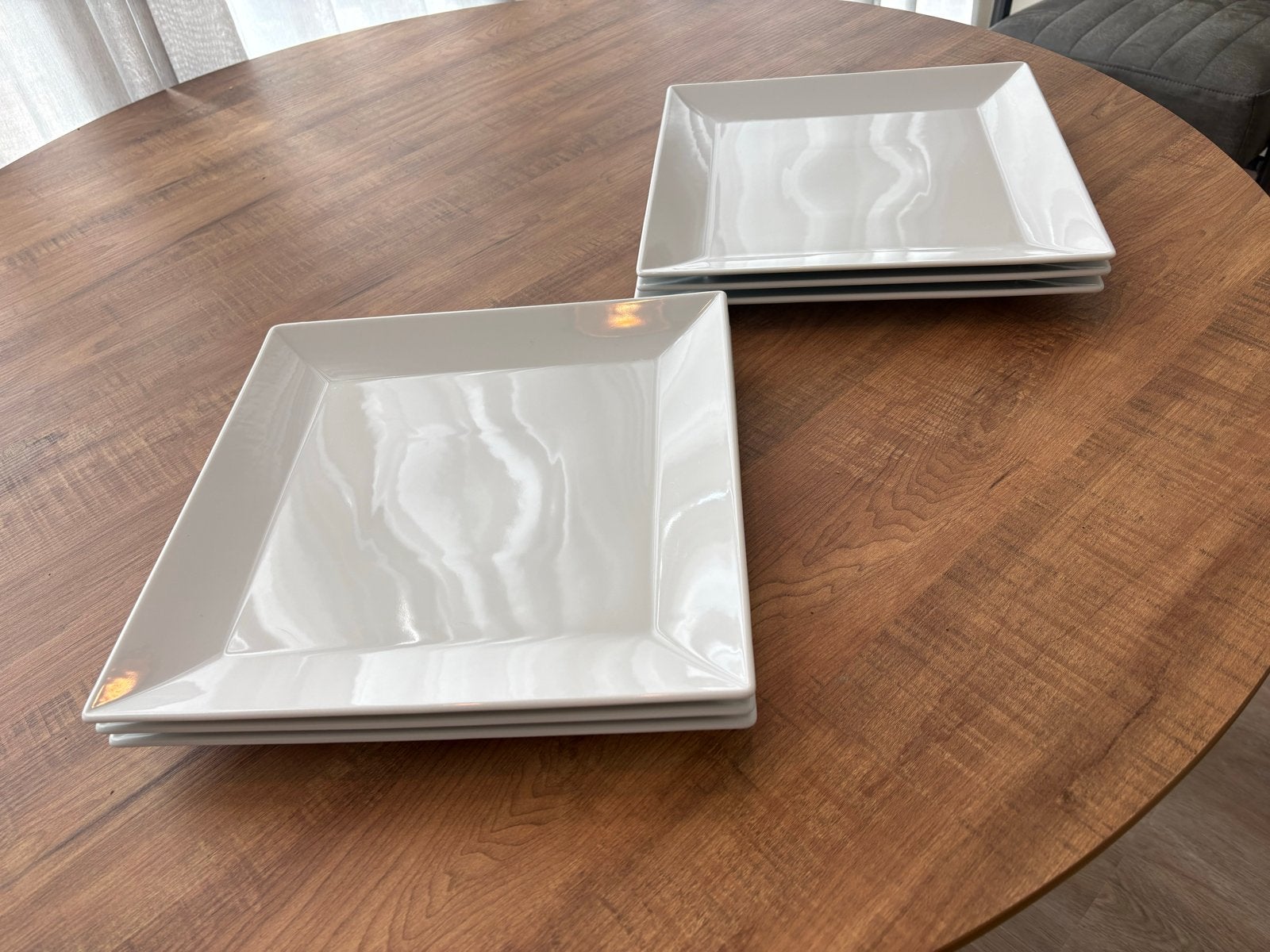 Set van 6 vierkante borden - 30 x 30 cm, Huis en Inrichting, Keuken | Servies, Ophalen, Gebruikt, Keramiek, Bord(en)