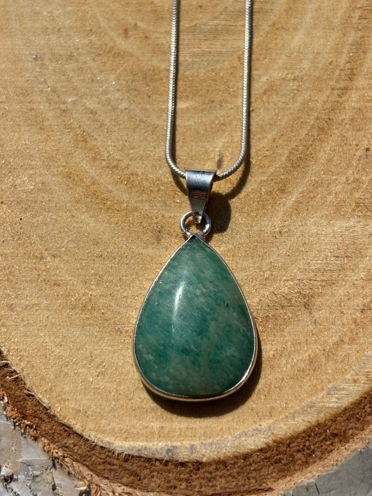 Amazoniet Edelsteen Ketting - 45cm, Sieraden, Tassen en Uiterlijk, Kettingen, Nieuw, Ophalen of Verzenden, Steen of Mineraal, Met edelsteen