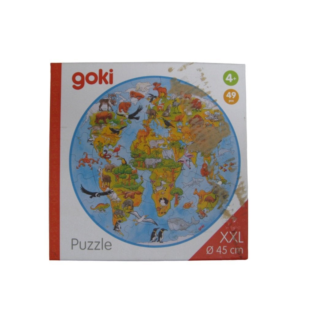 Goki ronde wereldpuzzel XXL, Zo goed als nieuw, Goki, Info@goki.eu, Hauptstrasse 13 - 16 21514 Gaster Duitsland