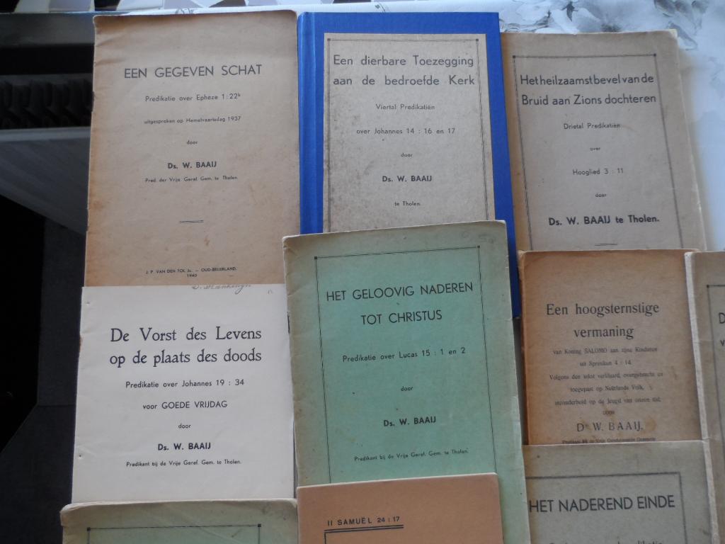 13 boekjes van ds. W. Baaij, Ophalen of Verzenden, Gelezen, Ds. W. Baaij, Christendom | Protestants