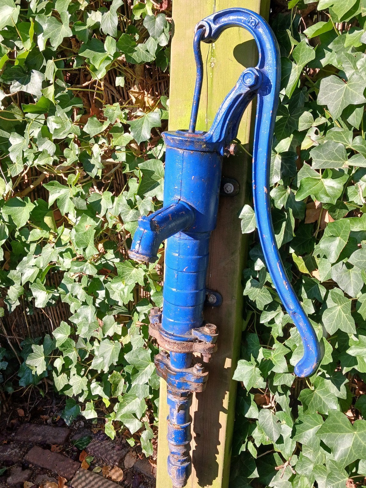 Antieke handwaterpomp - Blauw gietijzer, Ophalen, Gebruikt, Handmatig, Overige typen