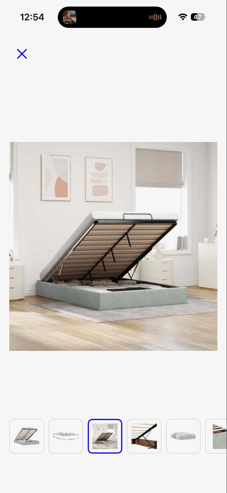 Tweepersoonsbed met opbergruimte - 140x200 cm - Grijs, Verstelbaar, Tweepersoons, Zo goed als nieuw, 200 cm