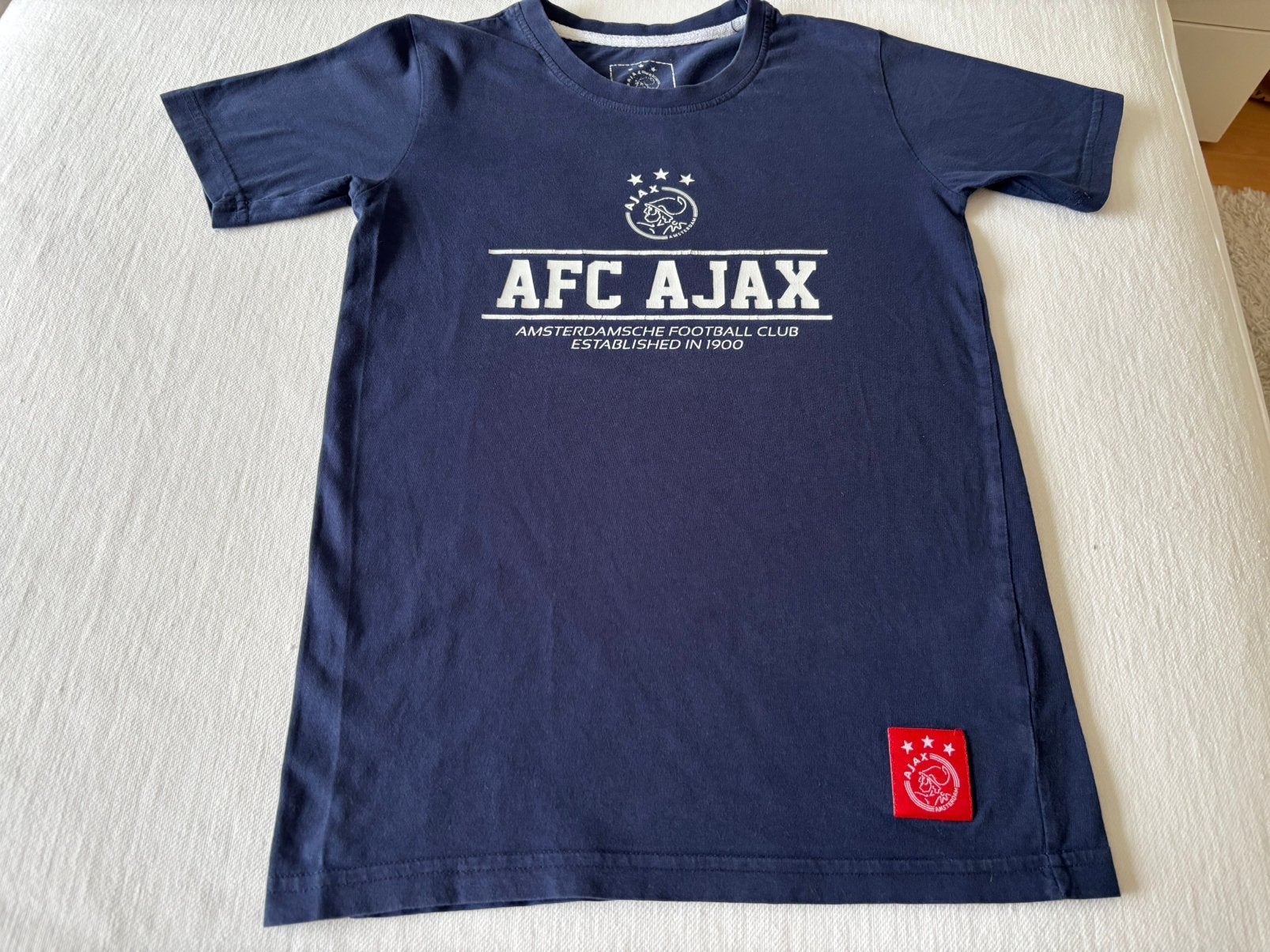 Ajax t-shirt Maat 152-158 Donkerblauw, Maat XS of kleiner, Ophalen of Verzenden, Zo goed als nieuw, Shirt