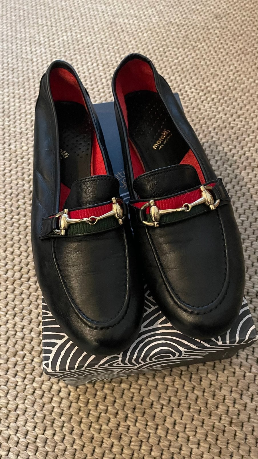 Italiaanse leren loafers, Ophalen of Verzenden, Zo goed als nieuw, Instappers, Zwart