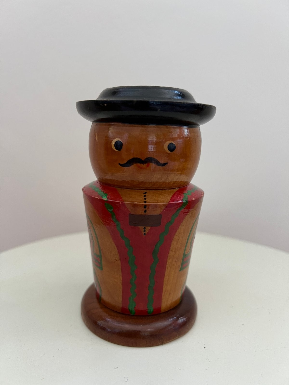 Vintage houten sigarettenhouder / pennenbakje (Volkskunst), Ophalen of Verzenden, Gebruikt, Overige typen
