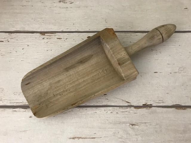 Vintage houten grutters schep uit Frankrijk, Ophalen of Verzenden