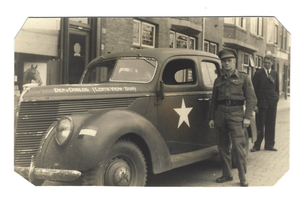 Foto/Kaart WOII Auto Departement v.Oorlog Vrijw. Bureau, Verzamelen, Militaria | Tweede Wereldoorlog, Ophalen of Verzenden, Nederland