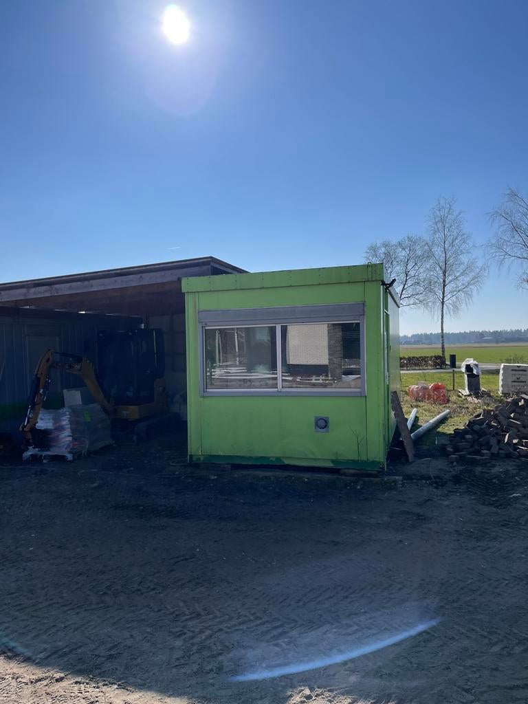 Directiekeet / bouwkeet met WC en wastafel + berging (6x2m), Tuin en Terras, Tuinhuizen, Ophalen, Overige materialen, 3 ramen of meer