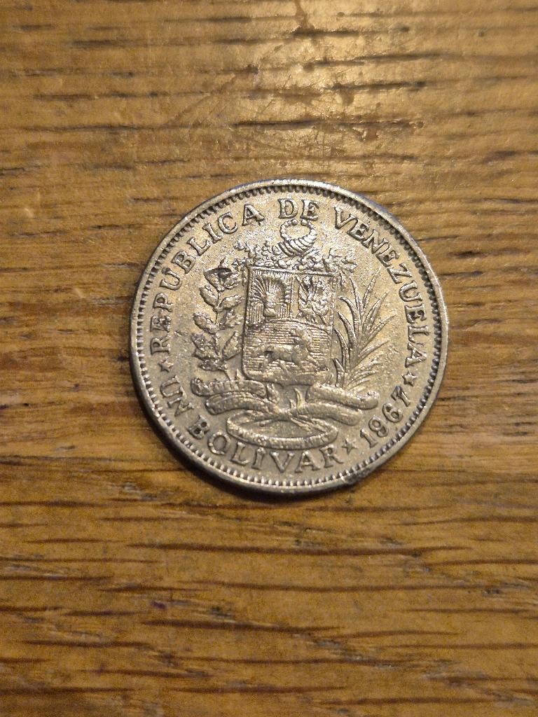 Venezuela - 1 Bolivar 1967, Verzenden, Zuid-Amerika, Losse munt