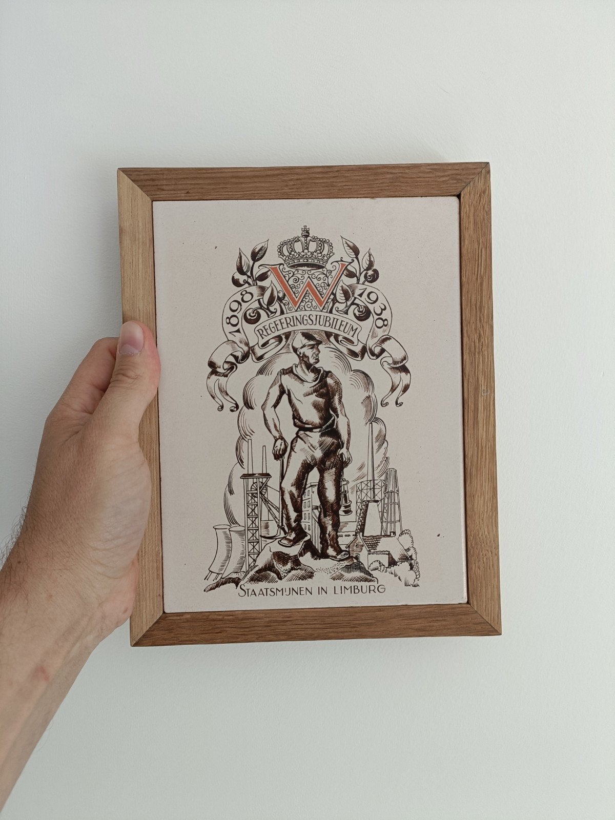 Ingelijste tegel Staatsmijnen, Ophalen of Verzenden