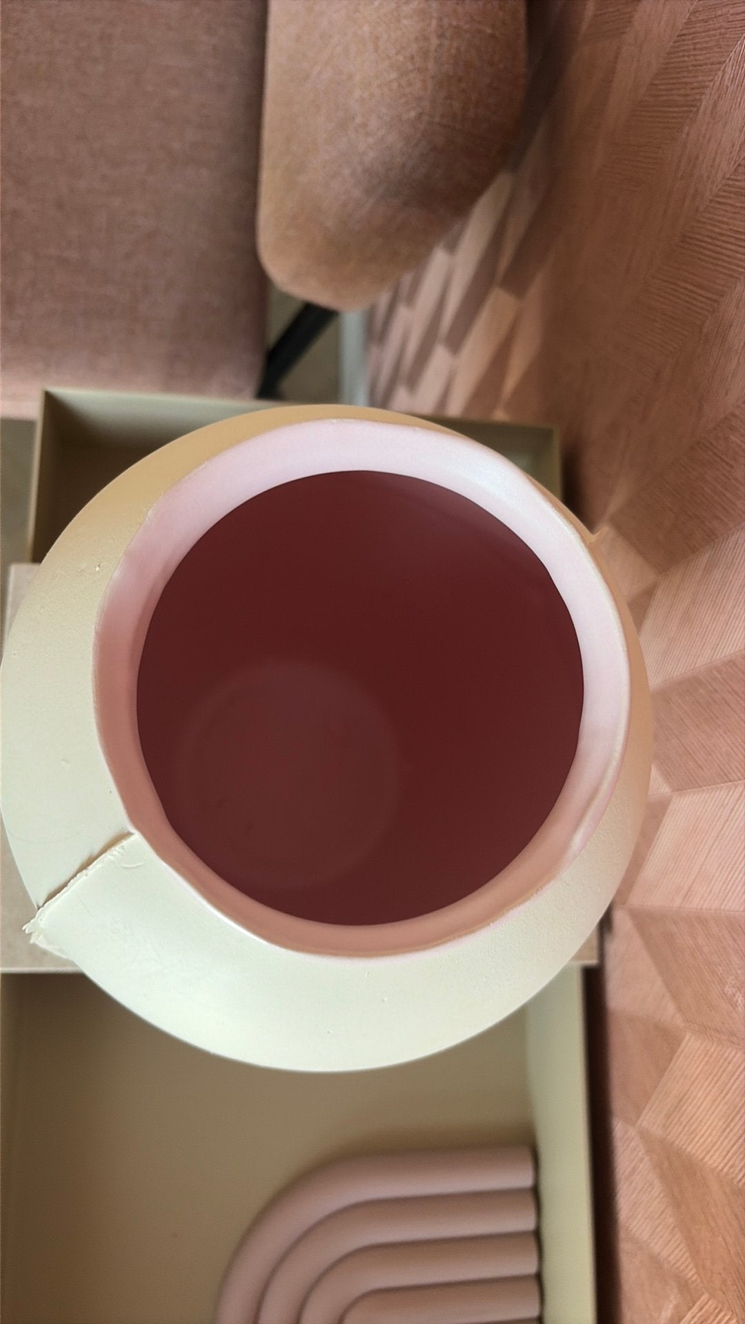NaDesign AtelierNVMBER unieke vaas prchtg roze binnenkant, Ophalen, Zo goed als nieuw, Handgemaakt, Roze