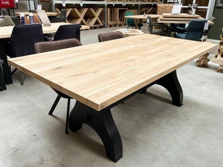 Eettafel - Tafelblad - Massief Eiken Recht - 40 mm dik, Niet ingevuld, Vijf personen of meer, Rechthoekig, Niet ingevuld