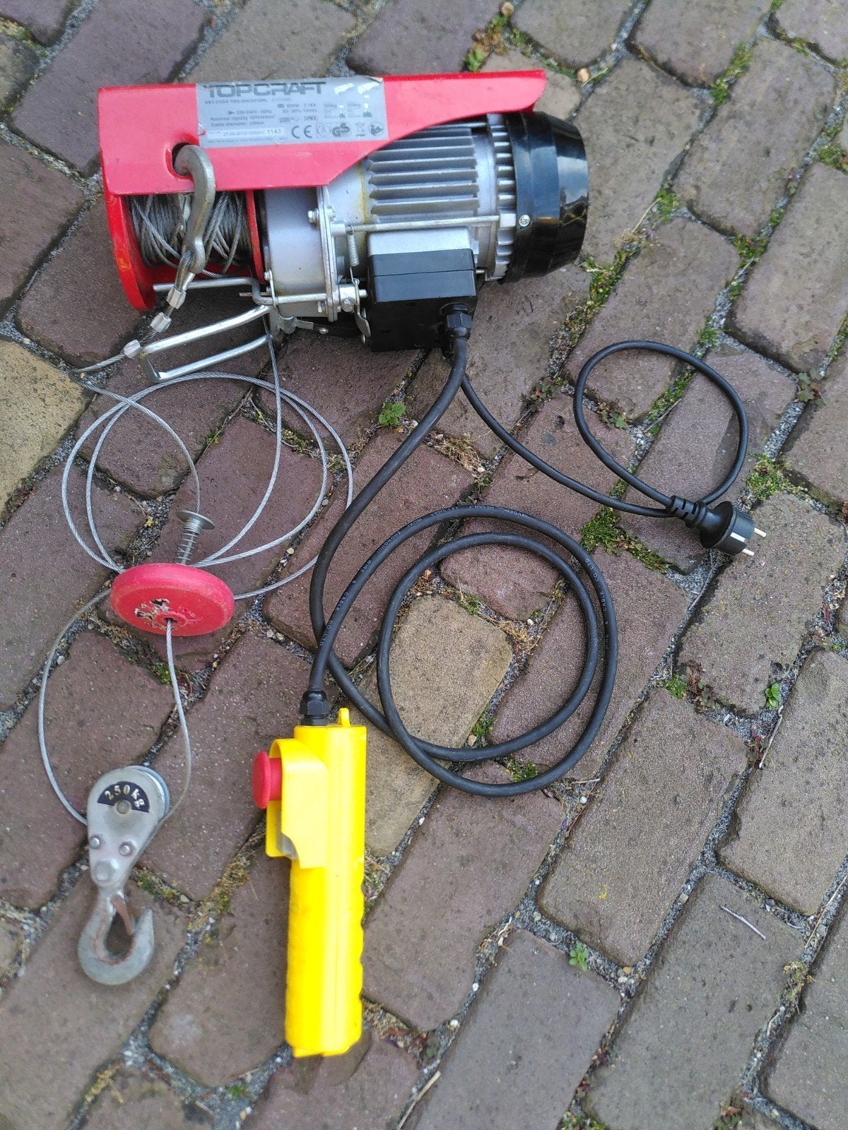 Top Craft 230V Elektrische Lier 125/250kg, Ophalen of Verzenden, Gebruikt, Elektrisch
