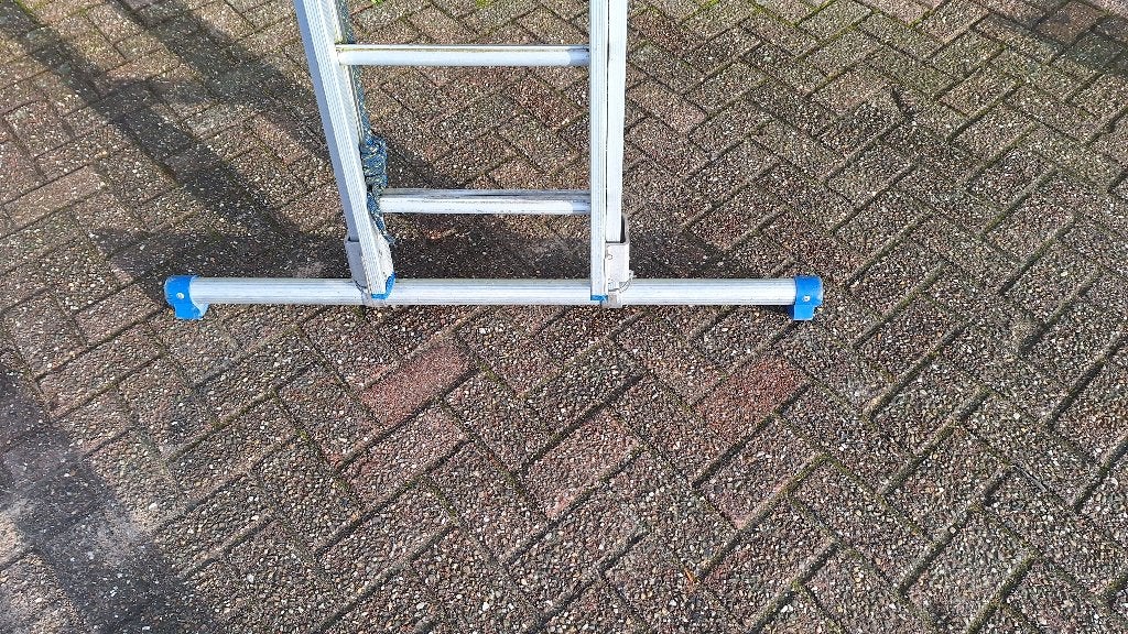 schuifladder 2x 18 spots, Doe-het-zelf en Verbouw, Ladders en Trappen, Ophalen, Gebruikt, Ladder, 4 meter of meer