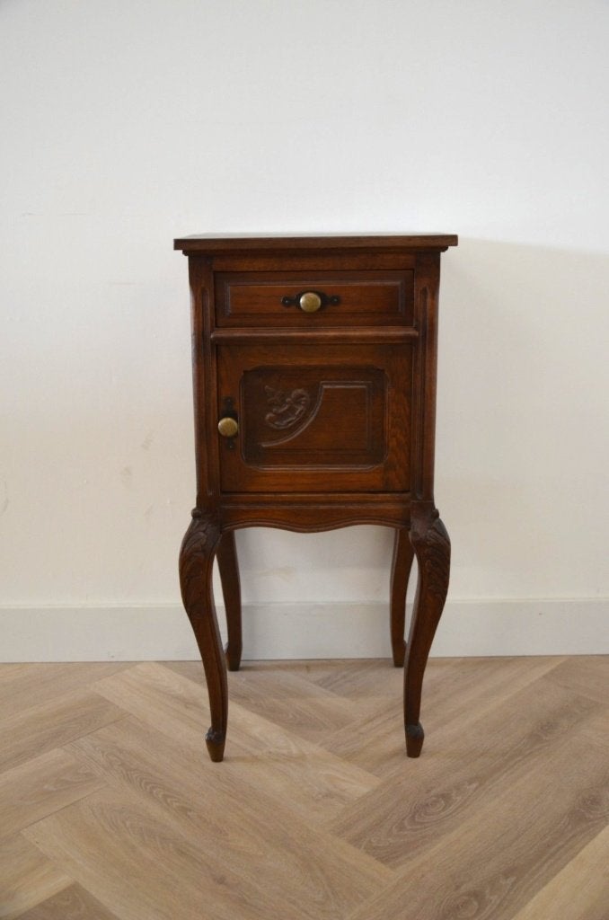 Eiken Nachtkastje - verkocht, Minder dan 45 cm, Nieuw, Hout, 55 tot 70 cm