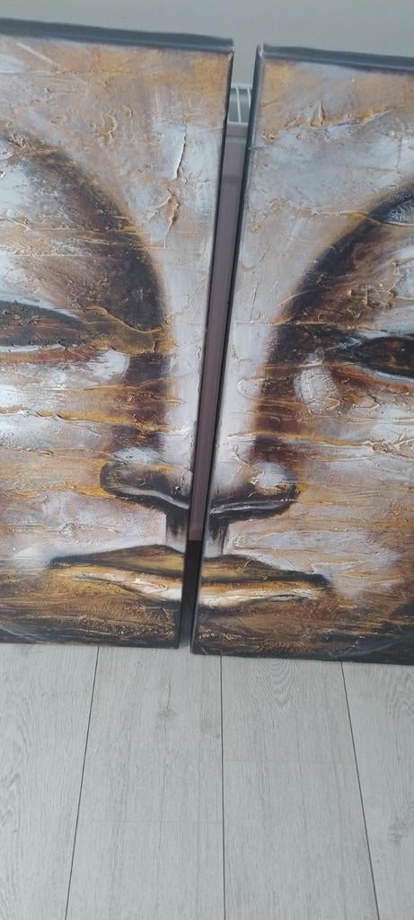 Canvas schilderij tweeluik boeddha buddha, Ophalen