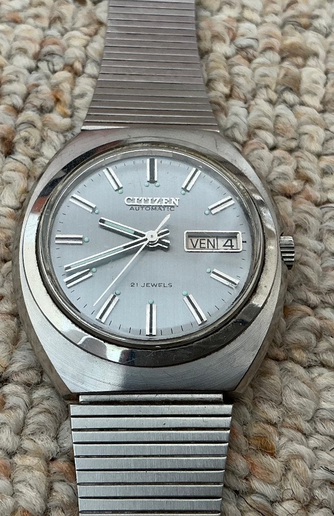 Citizen horloge, jaren 70 / 80, 21 jewels, Sieraden, Tassen en Uiterlijk, Horloges | Antiek, Staal, Met bandje, Polshorloge, Citizen