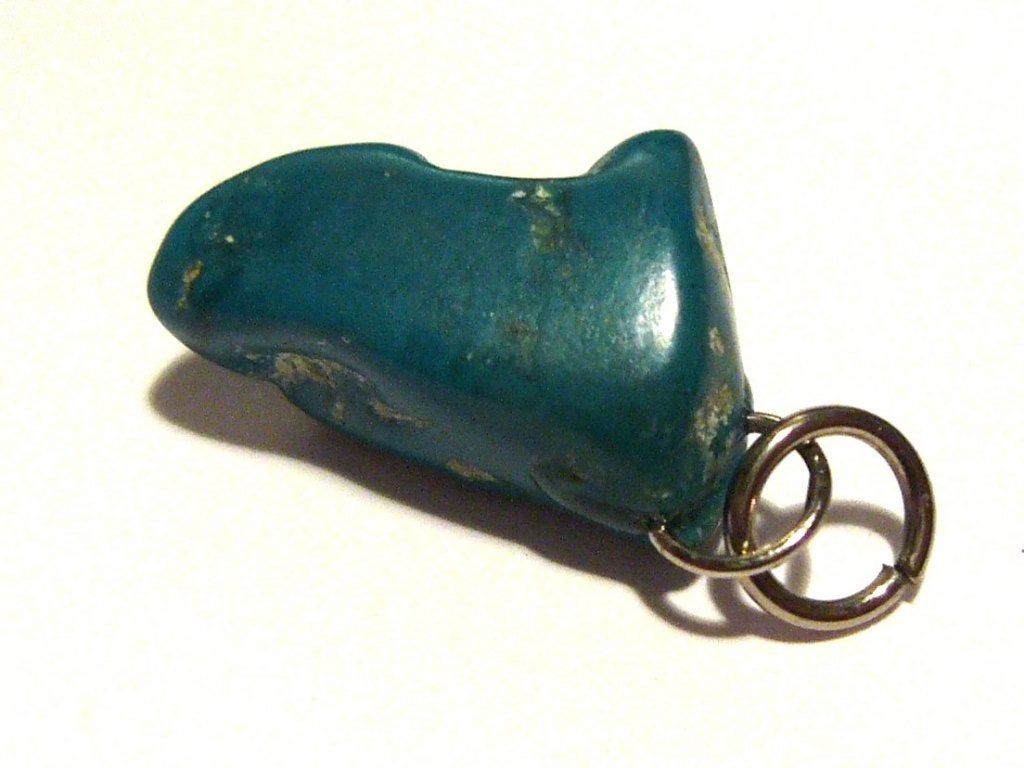 turkoois hanger mineraal edelsteen hangertje turquoise, Ophalen of Verzenden, Zo goed als nieuw, Steen of Mineraal, Met edelsteen