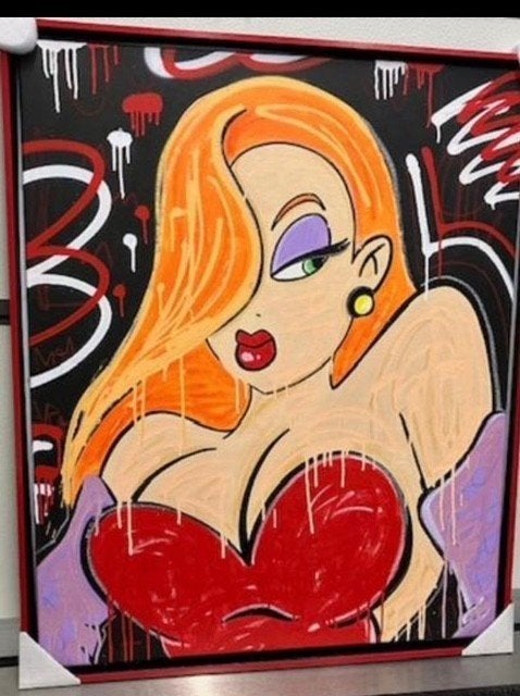 Harleen Jesica Rabit acrylschiderij, Antiek en Kunst, Ophalen