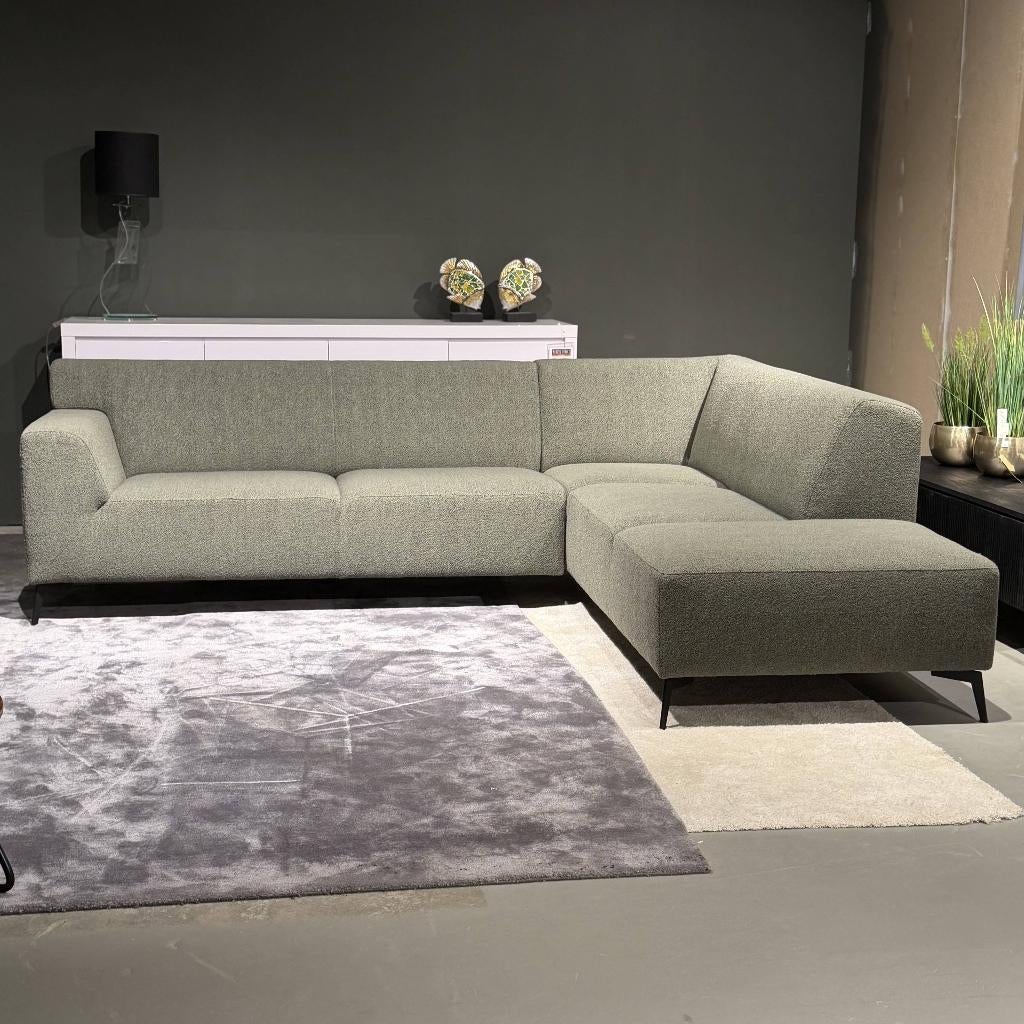 hoekbank modern groen in house **showroom model**, Ophalen, Nieuw
