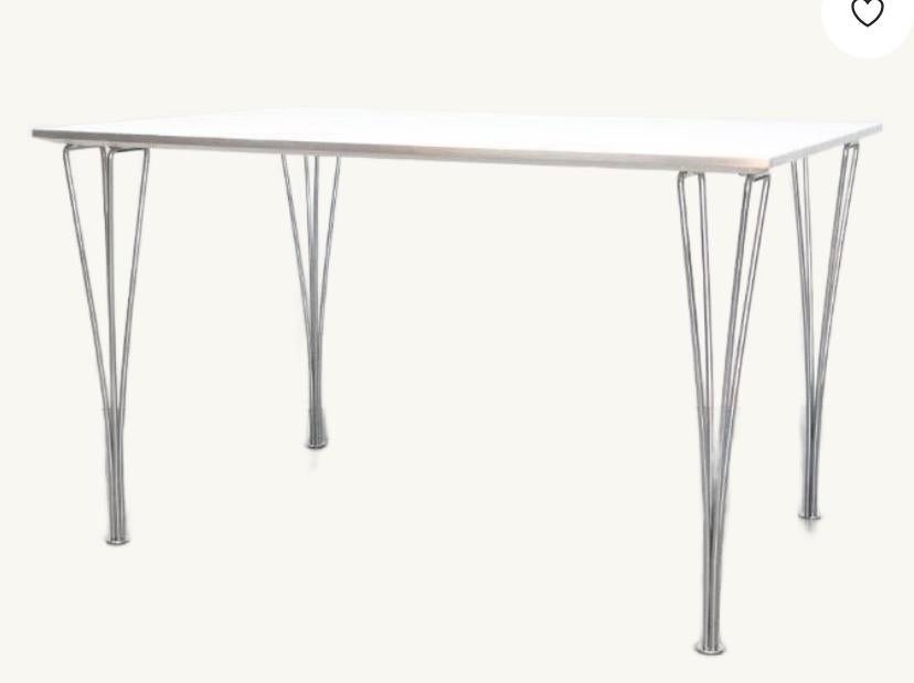 Eettafel Fritz Hansen  met metalen spijlenpoten, Huis en Inrichting, Tafels | Eettafels, Gebruikt, 100 tot 150 cm, Tot twee personen