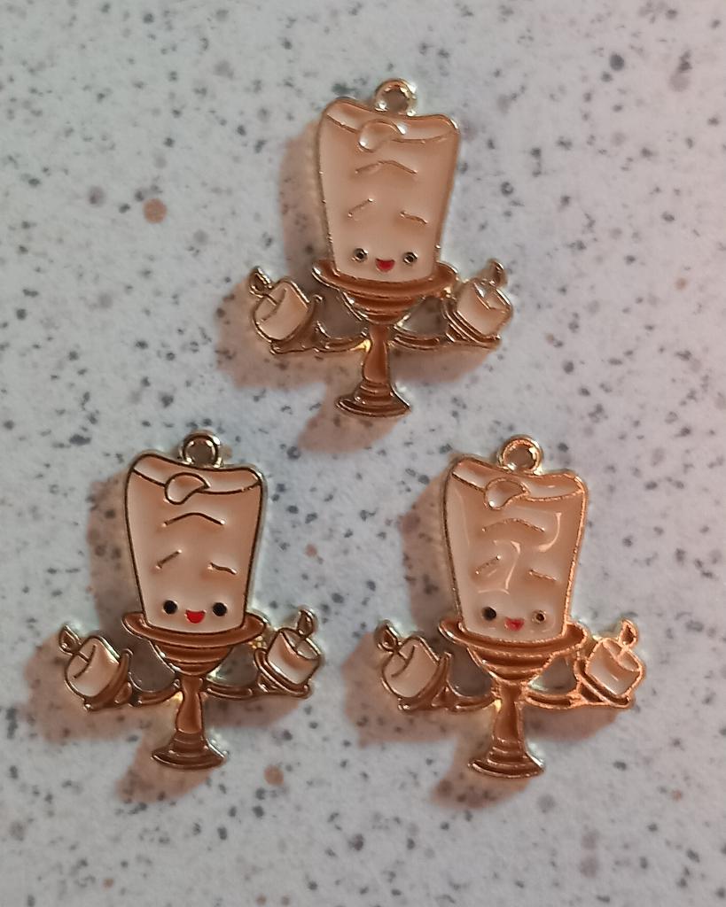 Lumière metalen bedel ( Belle en het beest ), Hobby en Vrije tijd, Kralen en Sieraden maken, Nieuw, Bedel, Ophalen of Verzenden