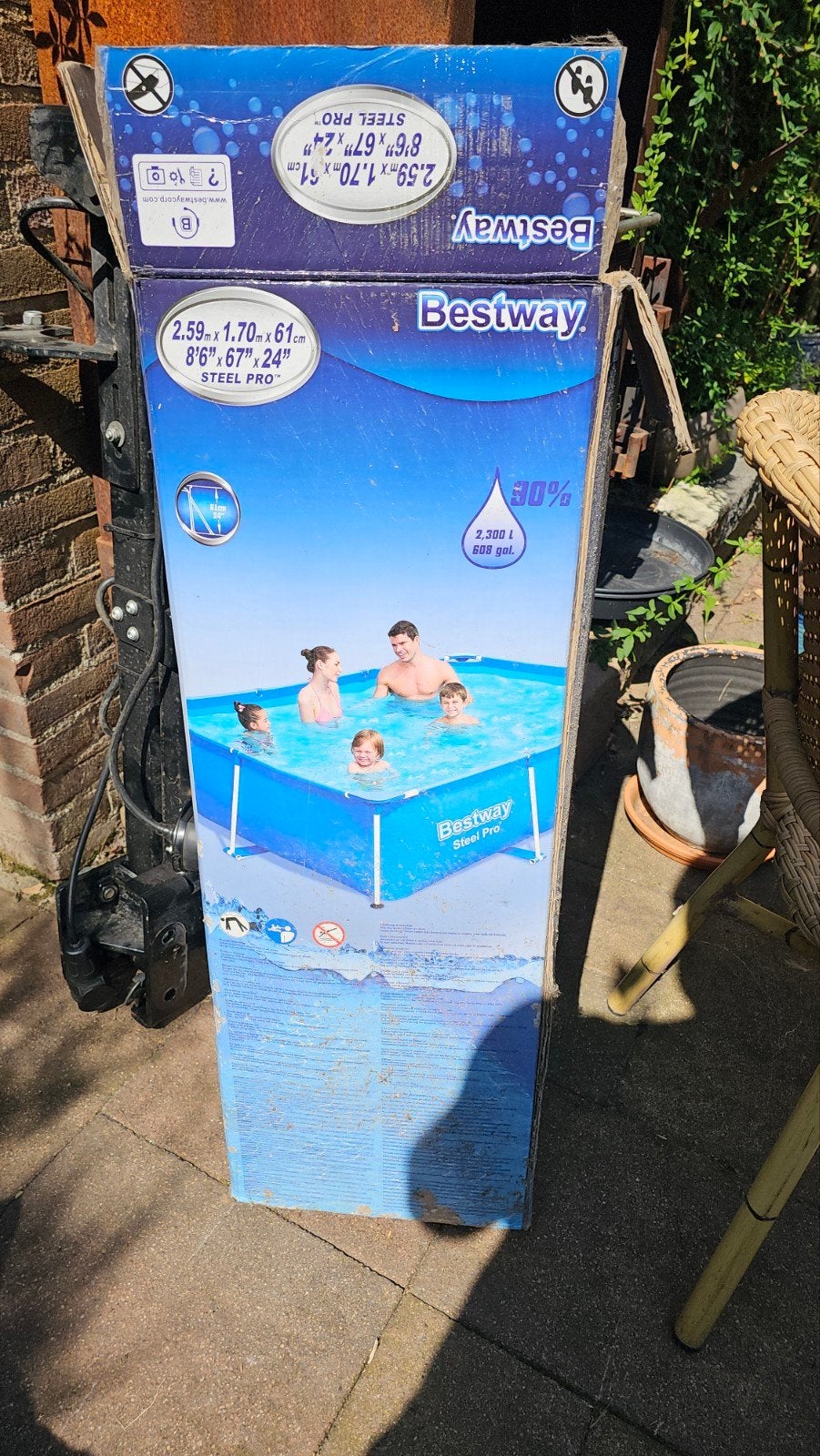 Bestway Steel Pro Opzetzwembad - 2.59m x 1.70m x 61cm, Ophalen, Minder dan 80 cm, Nieuw, Minder dan 200 cm