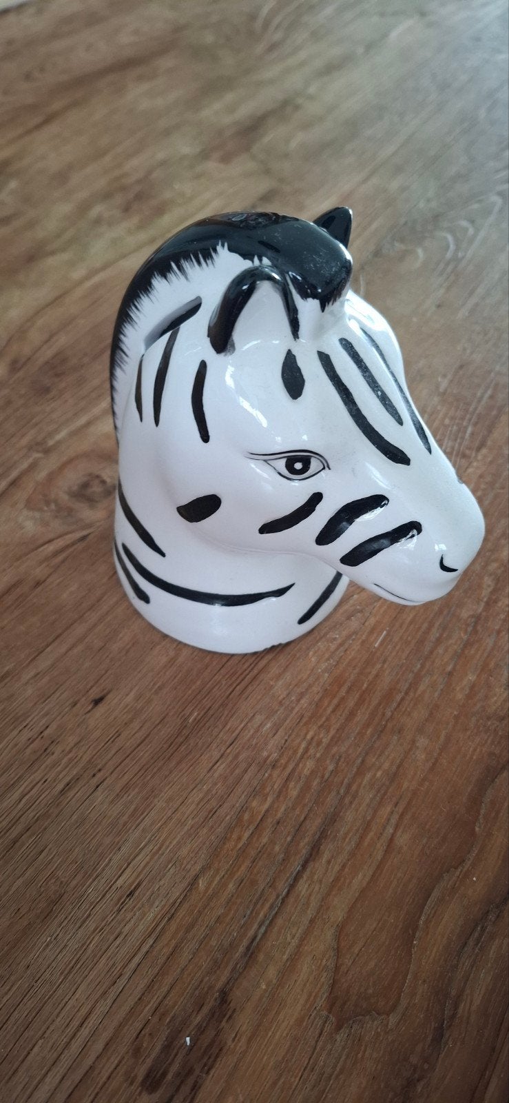 Spaarpot Zebrahoofd - 12,5 cm, Verzamelen, Spaarpotten, Ophalen, Zo goed als nieuw, Steen, Aardewerk of Keramiek, Dier