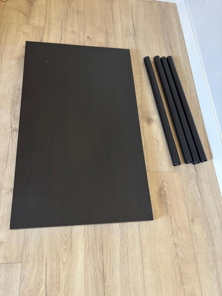 Tafel Ikea Linnmon / Adils zwart, Ophalen, Gebruikt, 50 tot 100 cm, Minder dan 100 cm