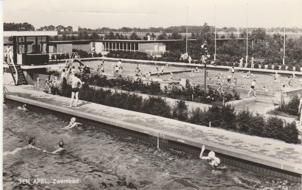 Ter Apel    Zwembad, Verzamelen, Ophalen of Verzenden, 1940 tot 1960, Gelopen, Groningen
