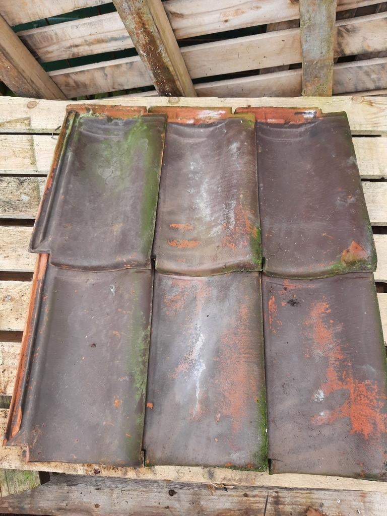 Rode dakpannen, ruim 500 stuks in kratten, Doe-het-zelf en Verbouw, Dakpannen en Dakbedekking, Ophalen, Gebruikt, Steen of Klei