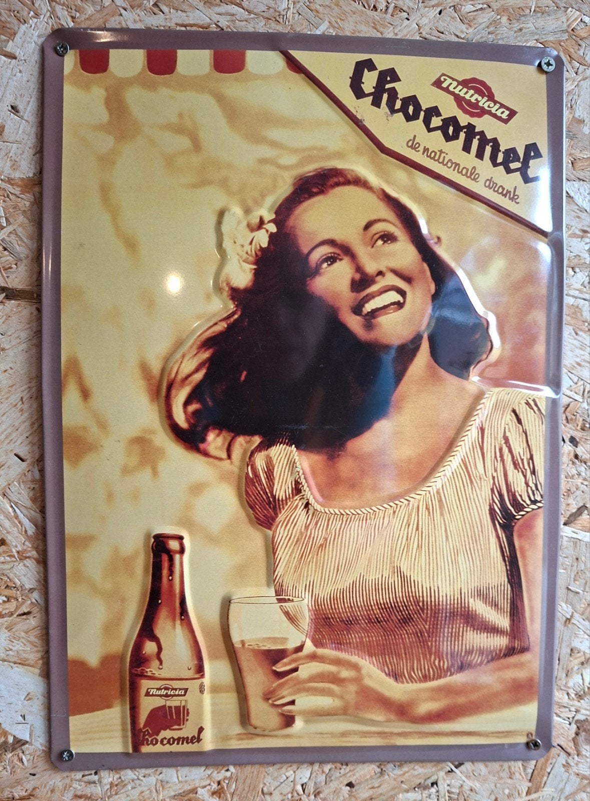 Chocomel reclamebord - Nutricia nationale drank, Ophalen of Verzenden