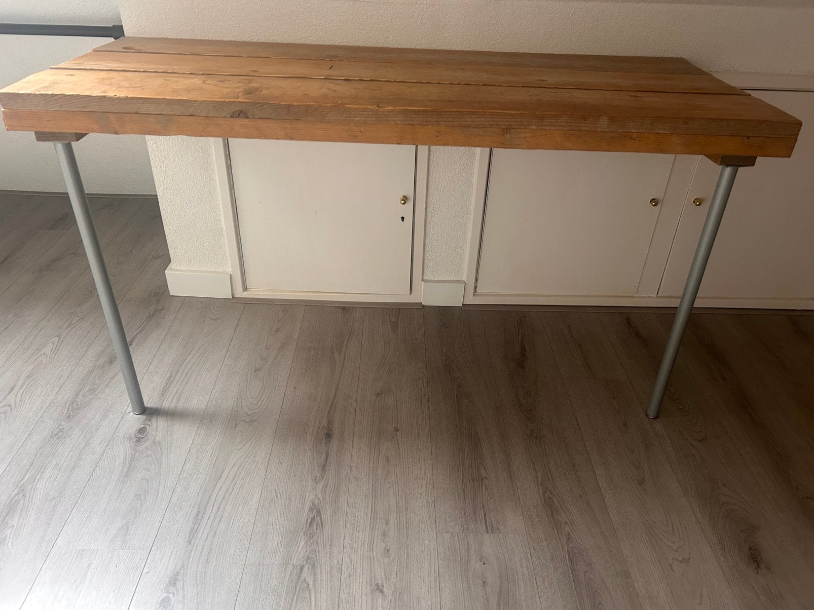 Steigerhouten bureau, Huis en Inrichting, Tafels | Sidetables, Ophalen of Verzenden, Zo goed als nieuw, 25 tot 50 cm, Rechthoekig