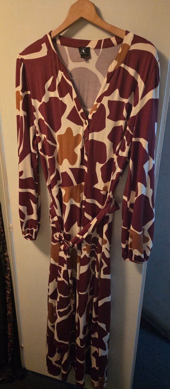 K Design Jurk met Giraffe Print - Maat L, K Design, Meerkleurig, Maat 42/44 (L), Ophalen of Verzenden