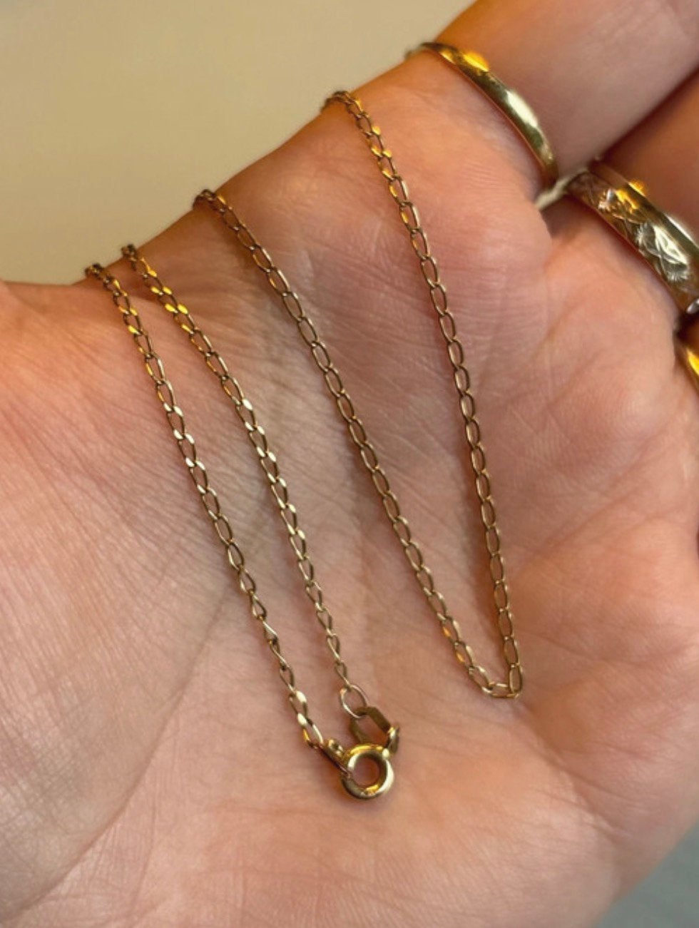 Vintage 9 karaat gouden ketting 1,65g, Ophalen of Verzenden, Zo goed als nieuw, Goud, Goud