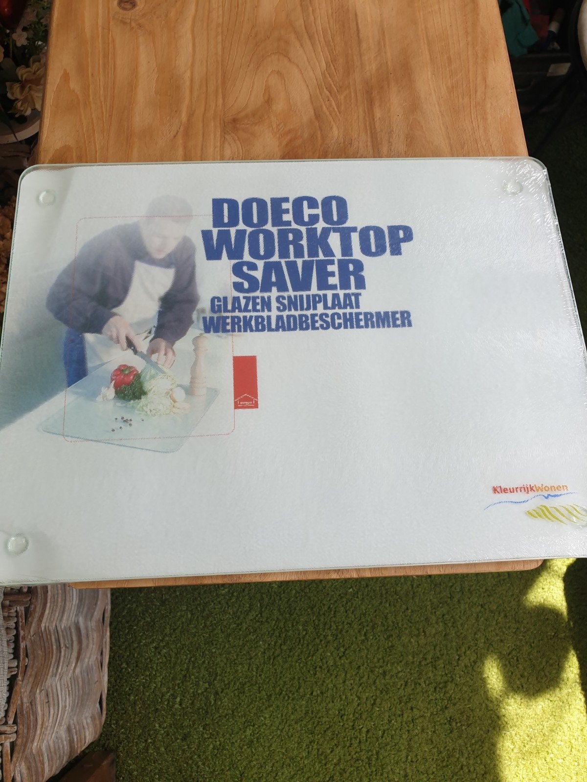DOECO Worktop Saver Glazen Snijplaat Werkbladbeschermer, Glas, Snij-/serveerplank, Nieuw, Ophalen of Verzenden