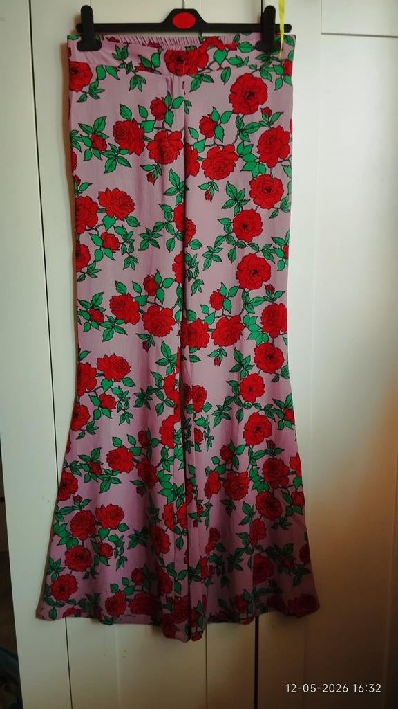 Loavies soepel vallende broek met rozenprint - Maat XS, Ophalen of Verzenden, Loavies, Roze, Maat 34 (XS) of kleiner
