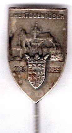 'S - Hertogenbosch 750 jaar zilverkleurig speldje ( U_004 ), Verzamelen, Speldjes, Pins en Buttons, Verzenden, Nieuw, Stad of Land