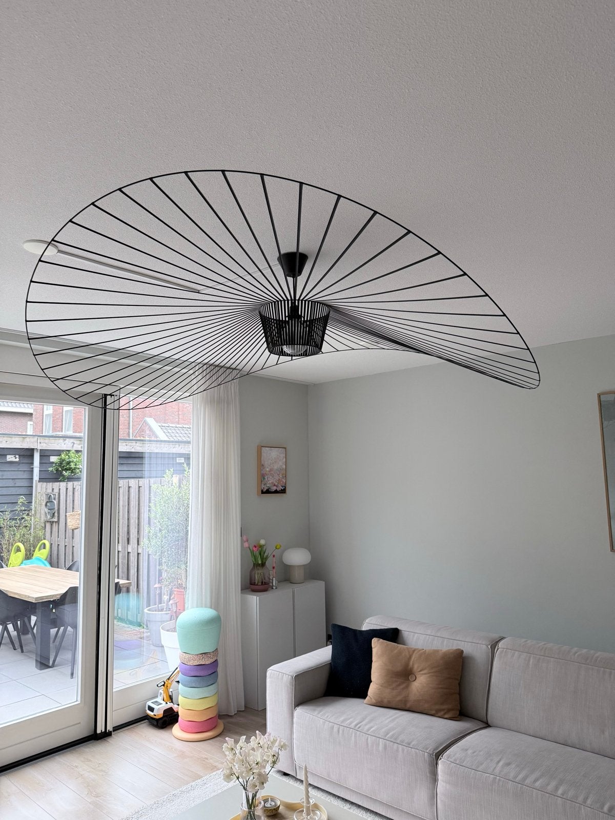 Zwarte Petite Friture Vertigo Hanglamp 200cm, Huis en Inrichting, Lampen | Hanglampen, Ophalen, Zo goed als nieuw, Metaal, 75 cm of meer