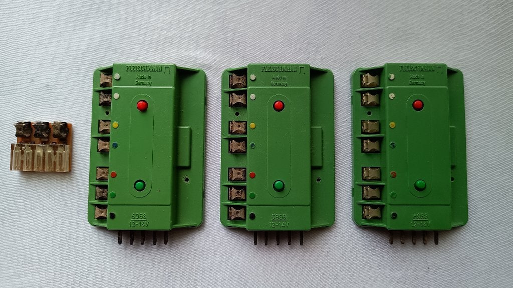 3x Fleischmann 6958 bloksysteem uitbreidingsmodule, Hobby en Vrije tijd, Modeltreinen | H0, Ophalen, Gebruikt, Gelijkstroom, Fleischmann