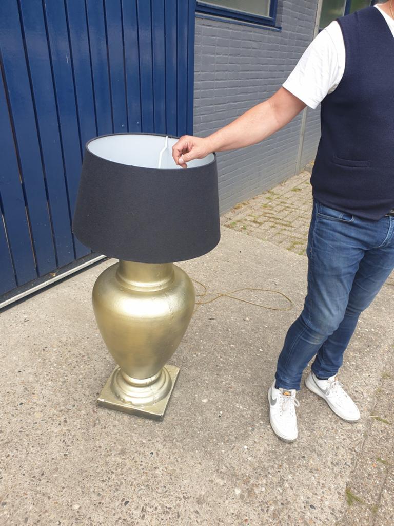 staande lamp 150 cm ceramiek zwart goud lampenkap, Huis en Inrichting, Ophalen, Zo goed als nieuw, 150 tot 200 cm
