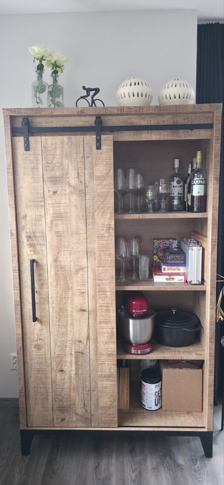 Kast met schuifdeur en lades - Goede staat, Ophalen, Zo goed als nieuw, 150 tot 200 cm, 25 tot 50 cm
