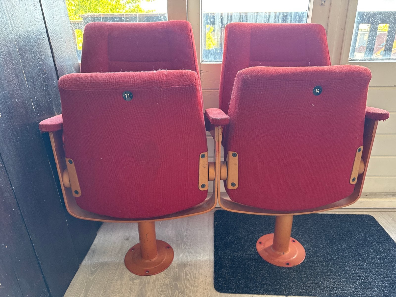 Vintage bioscoopstoelen - set van 2, Ophalen, Gebruikt, Twee, Rood