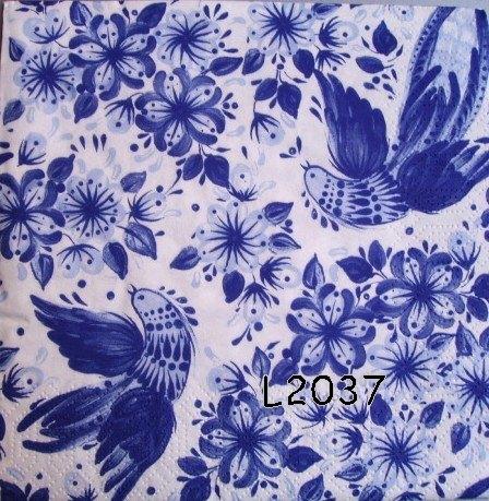 Servetten decoupage/bullet journal * Delfts Blauw L2037, Verzenden, Nieuw