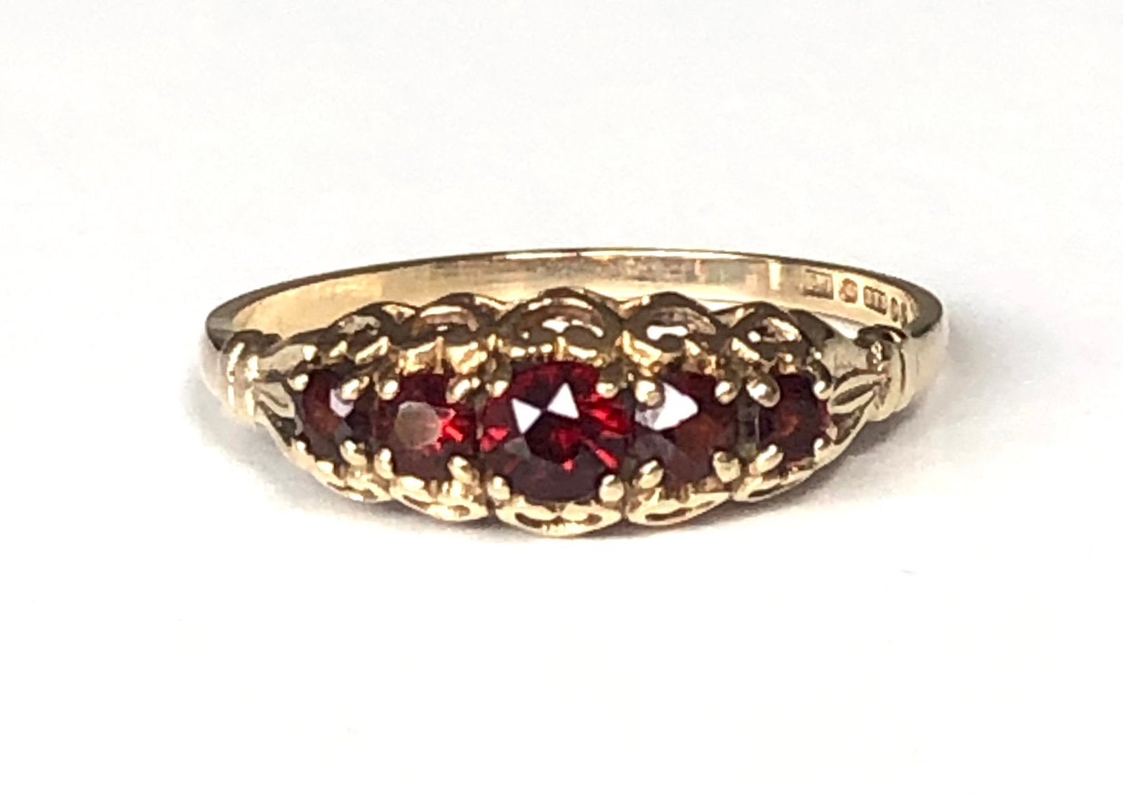 AnnaNina vintage 9k gouden ring granaat granaten maat 17, Sieraden, Tassen en Uiterlijk, Ophalen of Verzenden, Zo goed als nieuw
