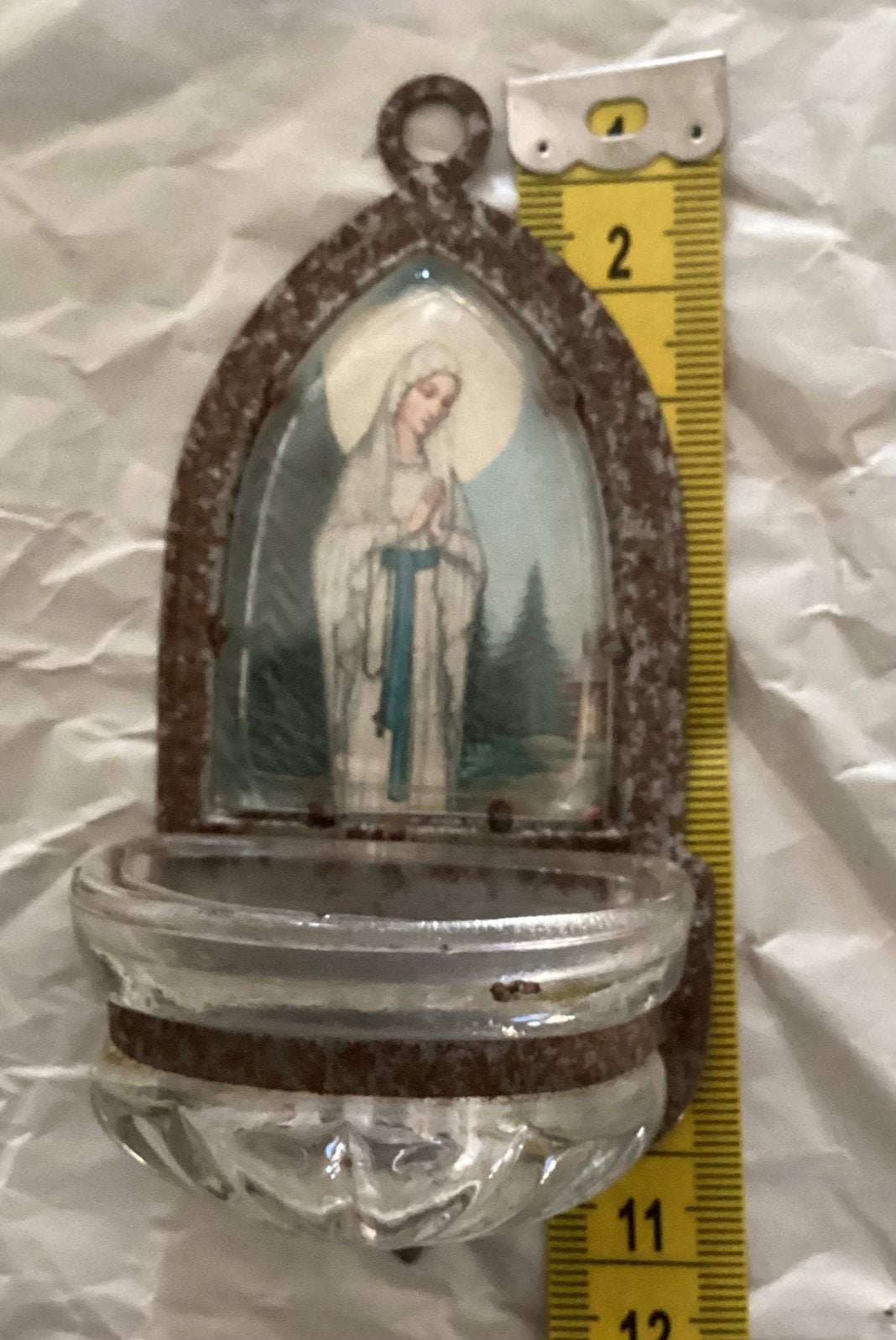 WIJWATERBAKJE LOURDES ANTIEK !!ERG MOOI!!!, Ophalen of Verzenden